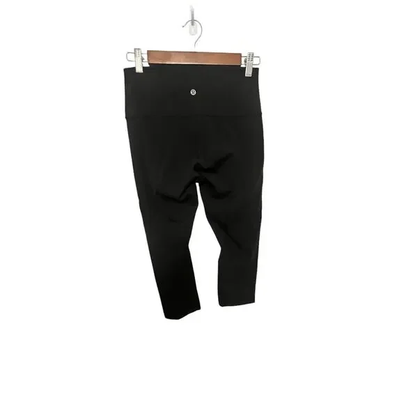 Lululemon Wunder Under Crop Leggings •Women 8• Black Stretch Hi Rise W6AGZS - Picture 7 of 9